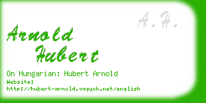 arnold hubert business card